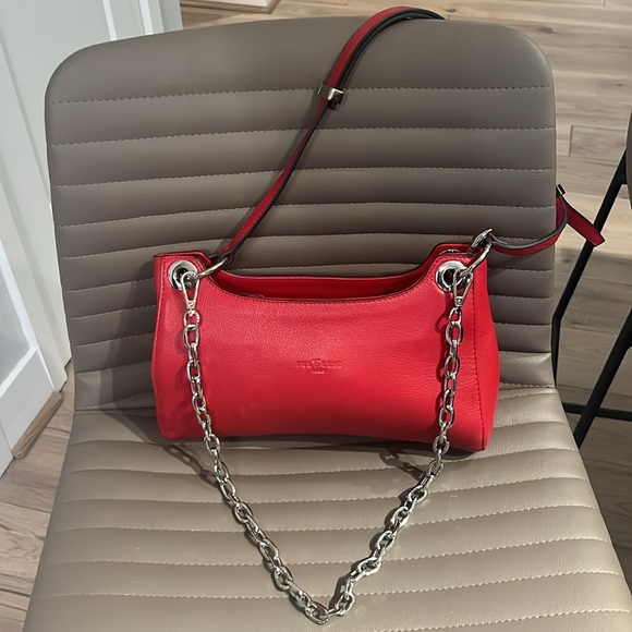 Red small real leather bag Frederic T Paris - Picture 5 of 8